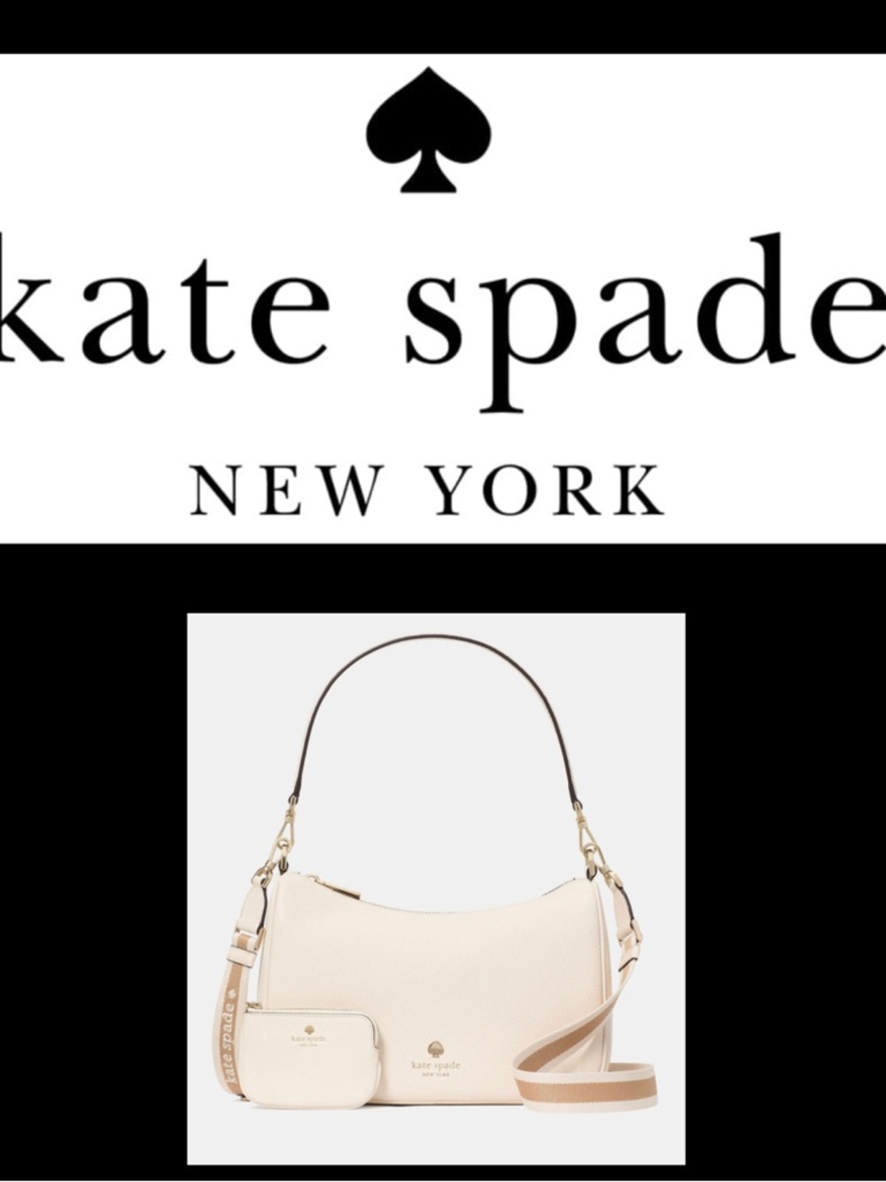 KATE SPADE ♠️ EMMA LARGE Crossbody Bag with Removable Strap & Pouch